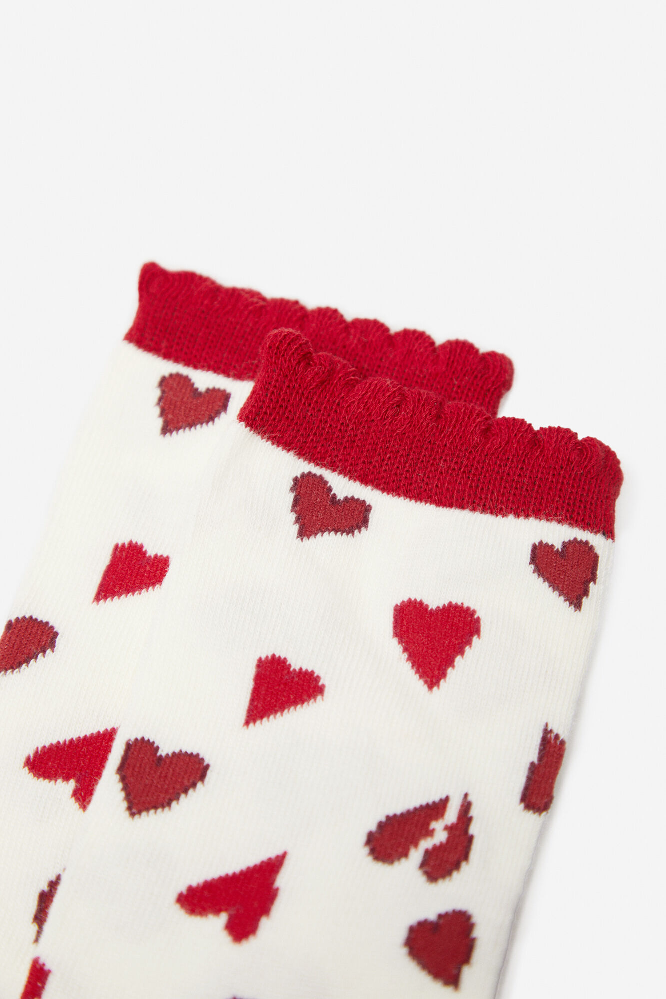 Meias compridas BCI Hearts - Marfim