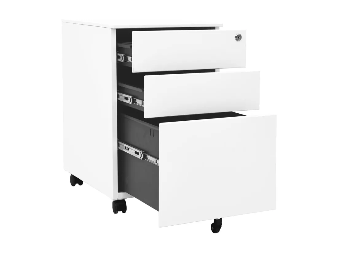 Classeur mobile Blanc 39x45x60 cm Acier