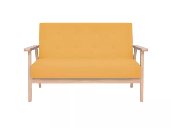 Canapé à 2 places Tissu Jaune