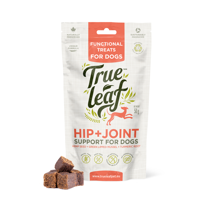 Petisco True Hemp para Cães com Sabor de Frango para Auxílio nas Articulações e Quadris.