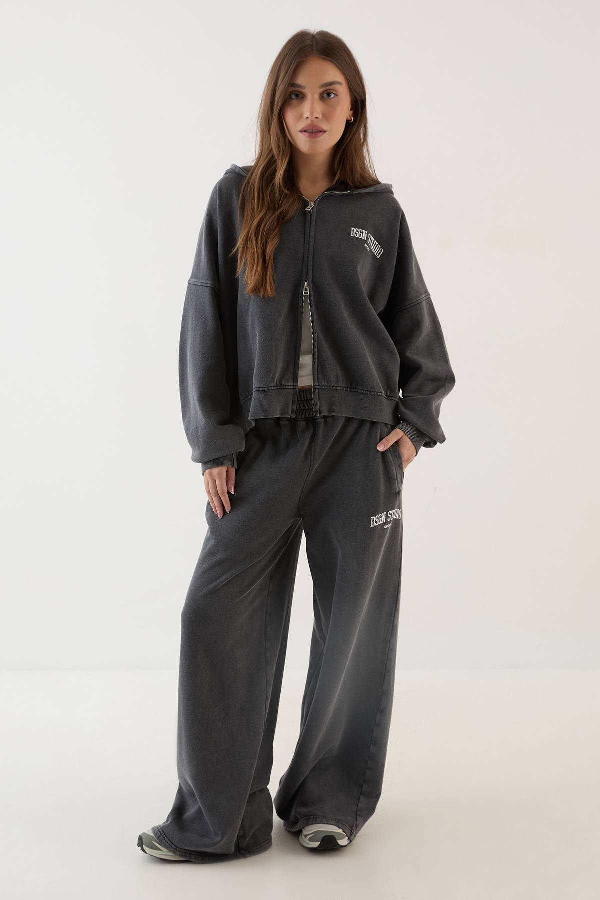 Sweat À Casynthétiqueche Oversize Zippé Imprimé Collegiate Dsgn Studio