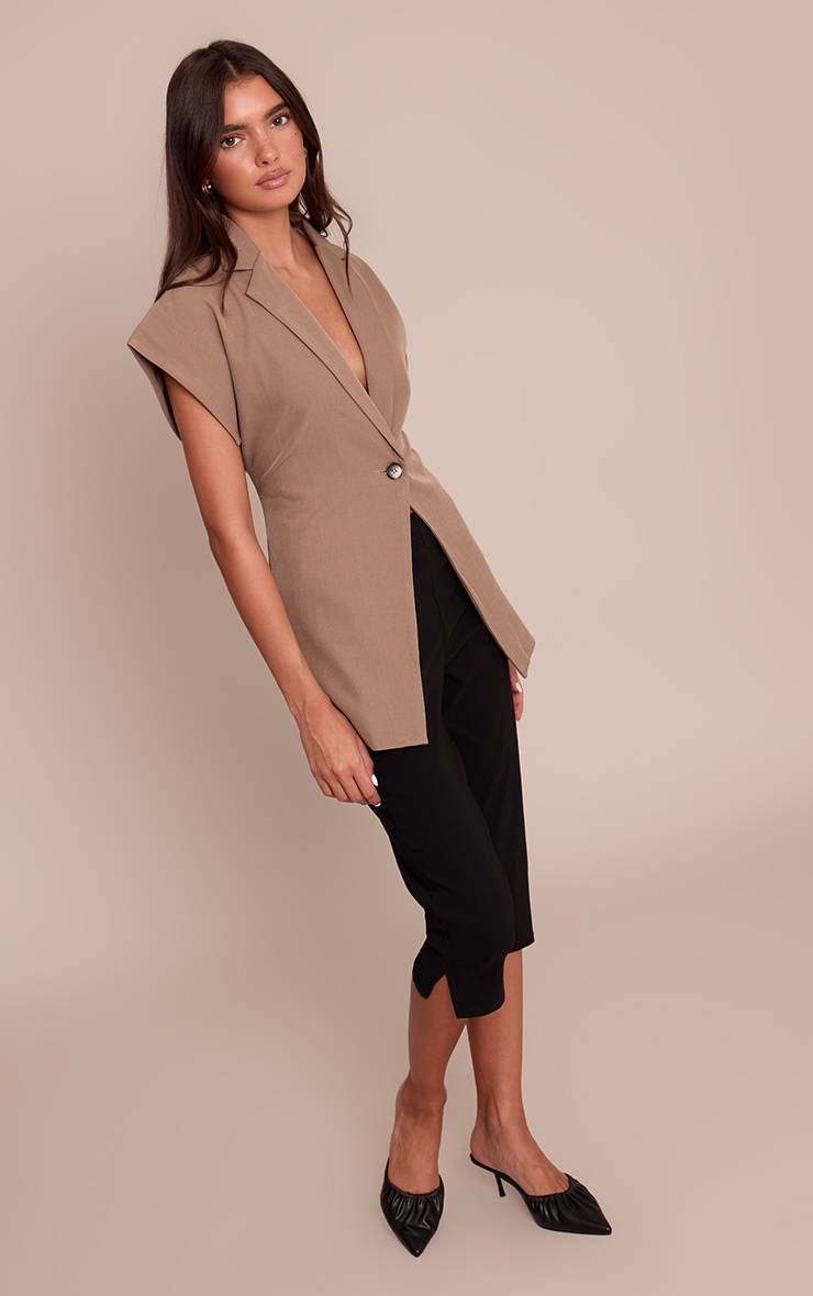 Champignon Gilet Sans Manches Oversize Boxy À Manches Courtes