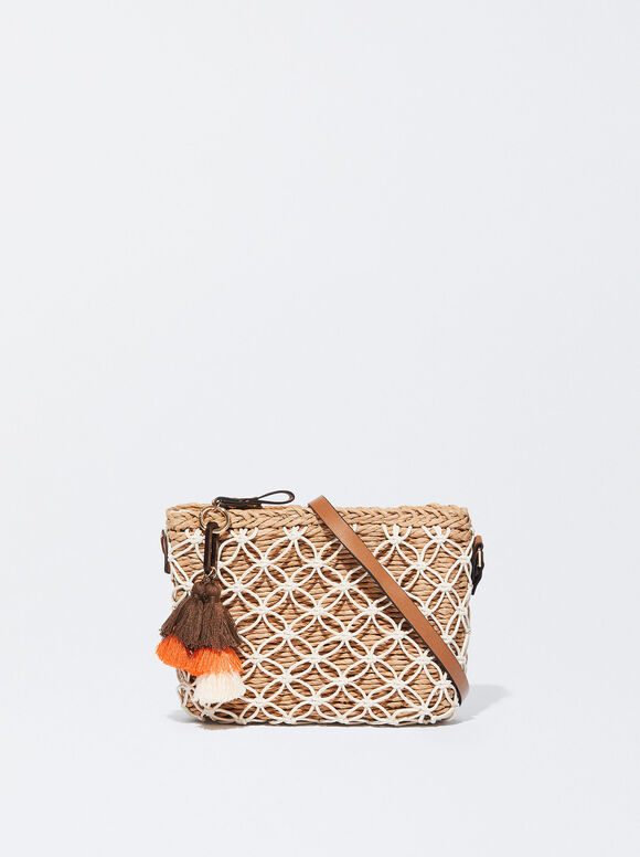 Bolsa de ombro artesanal em palha - Cor camelo