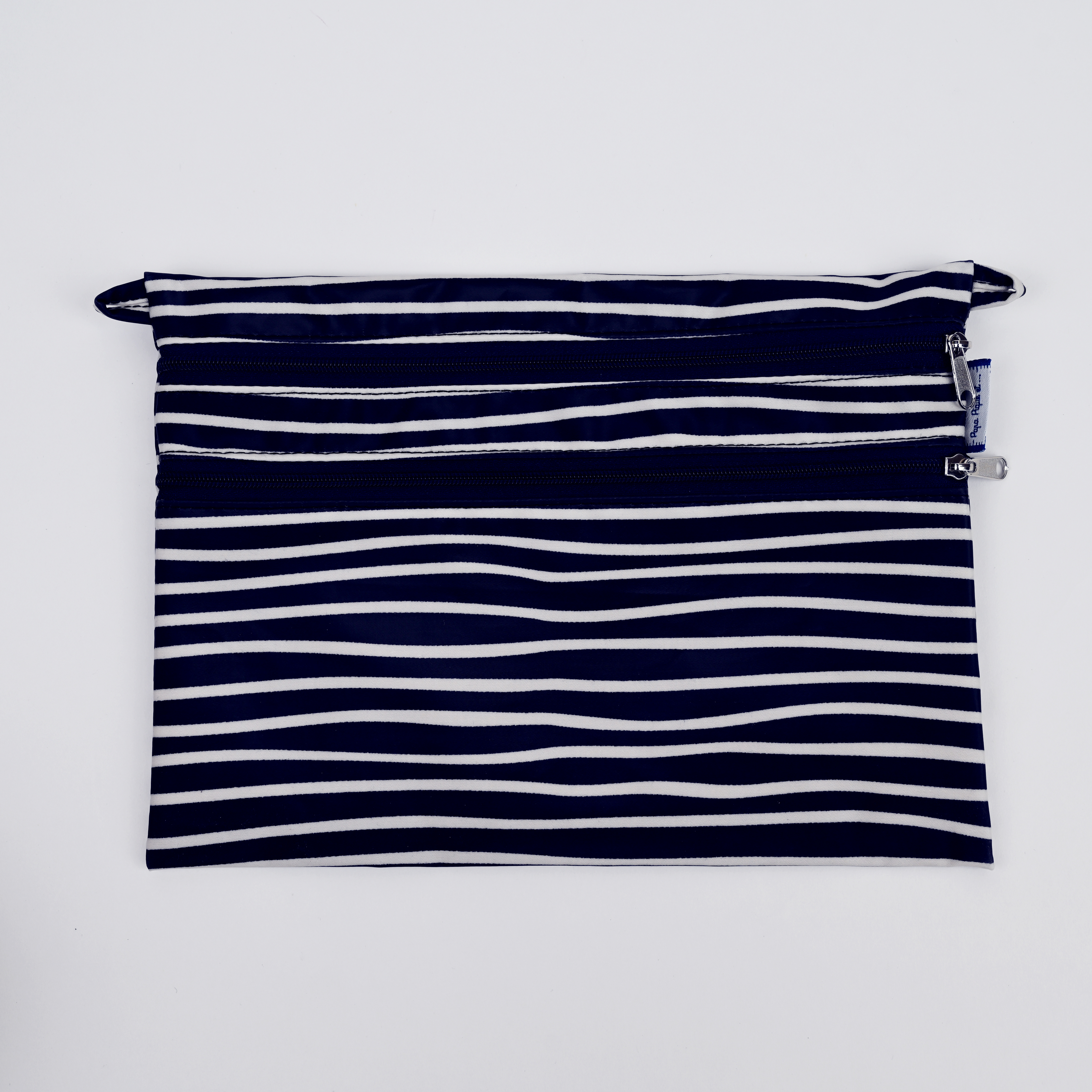 Pochette Plate Aloïs Rayé Ivoire Marine