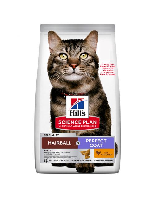 Hill's Feline Hairball & Perfect Coat Kip - Kattenvoer