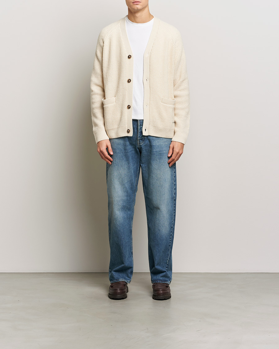 Les Deux Grady Waffle Cardigan Ivory