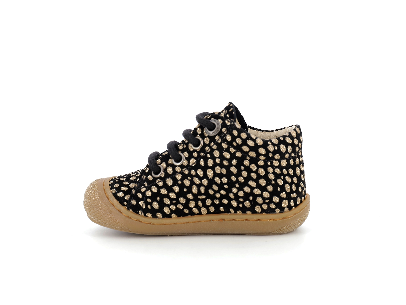 Naturino-COCOON SUEDE GIRL Nubuck Noir Or