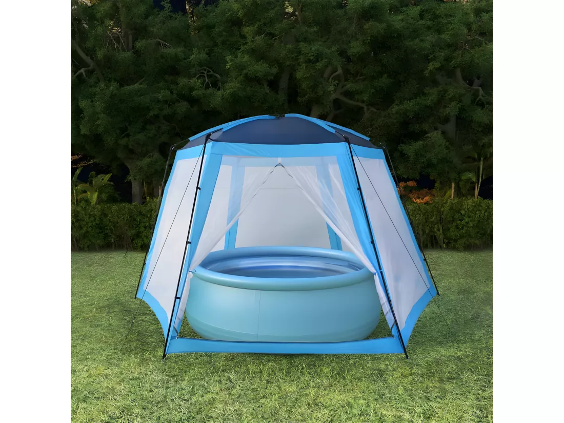 Prolenta Premium - Tente de piscine Tissu 500x433x250 cm Bleu