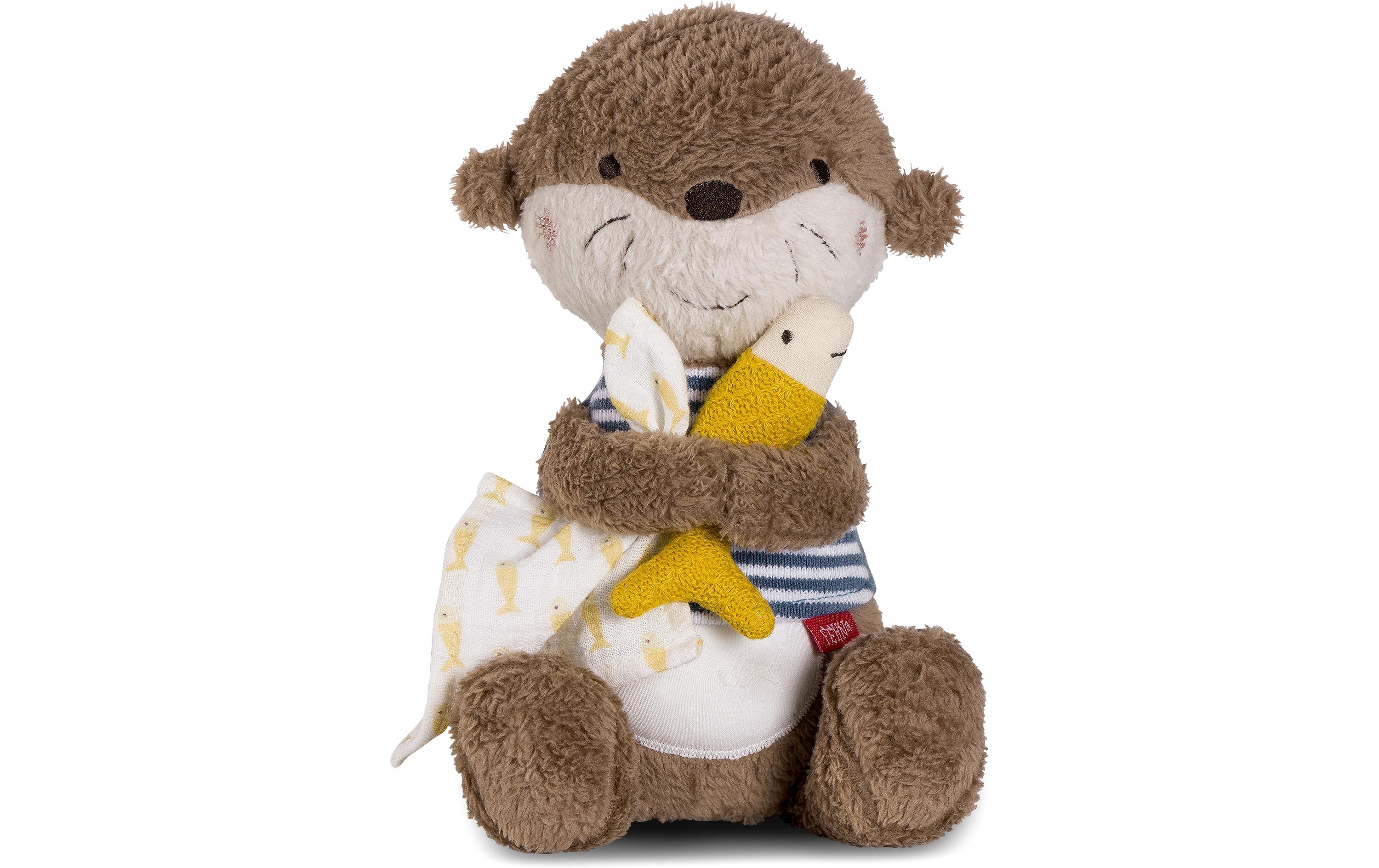 Nachtlicht OtterSchlummerlicht, Einschlafhilfe und Kuscheltier mit Glow-in-the-dark Bestickung