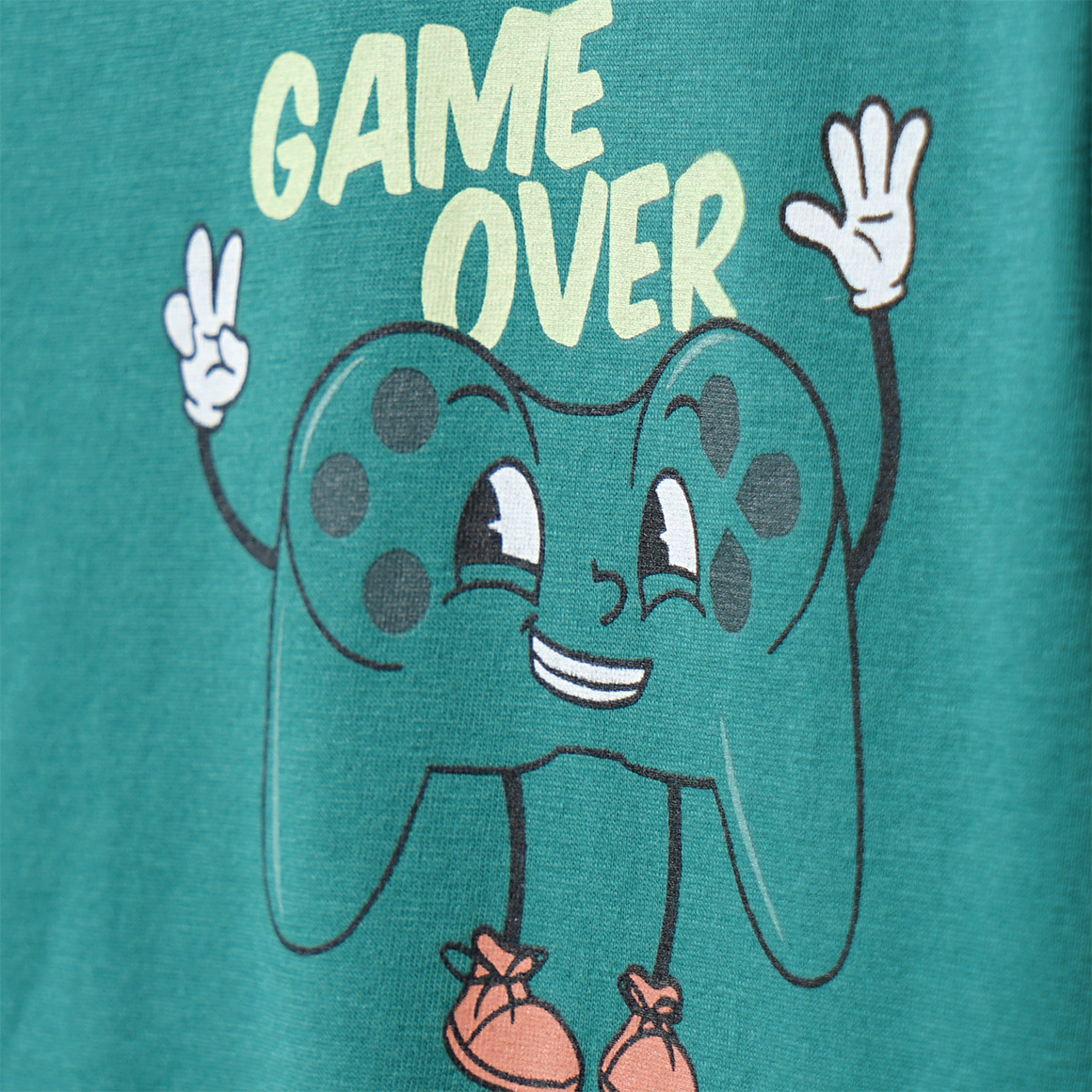 Famy 3 Jungen T-Shirts mit Gaming-Prints dunkelgrau / dunkelgrün / hellgrün