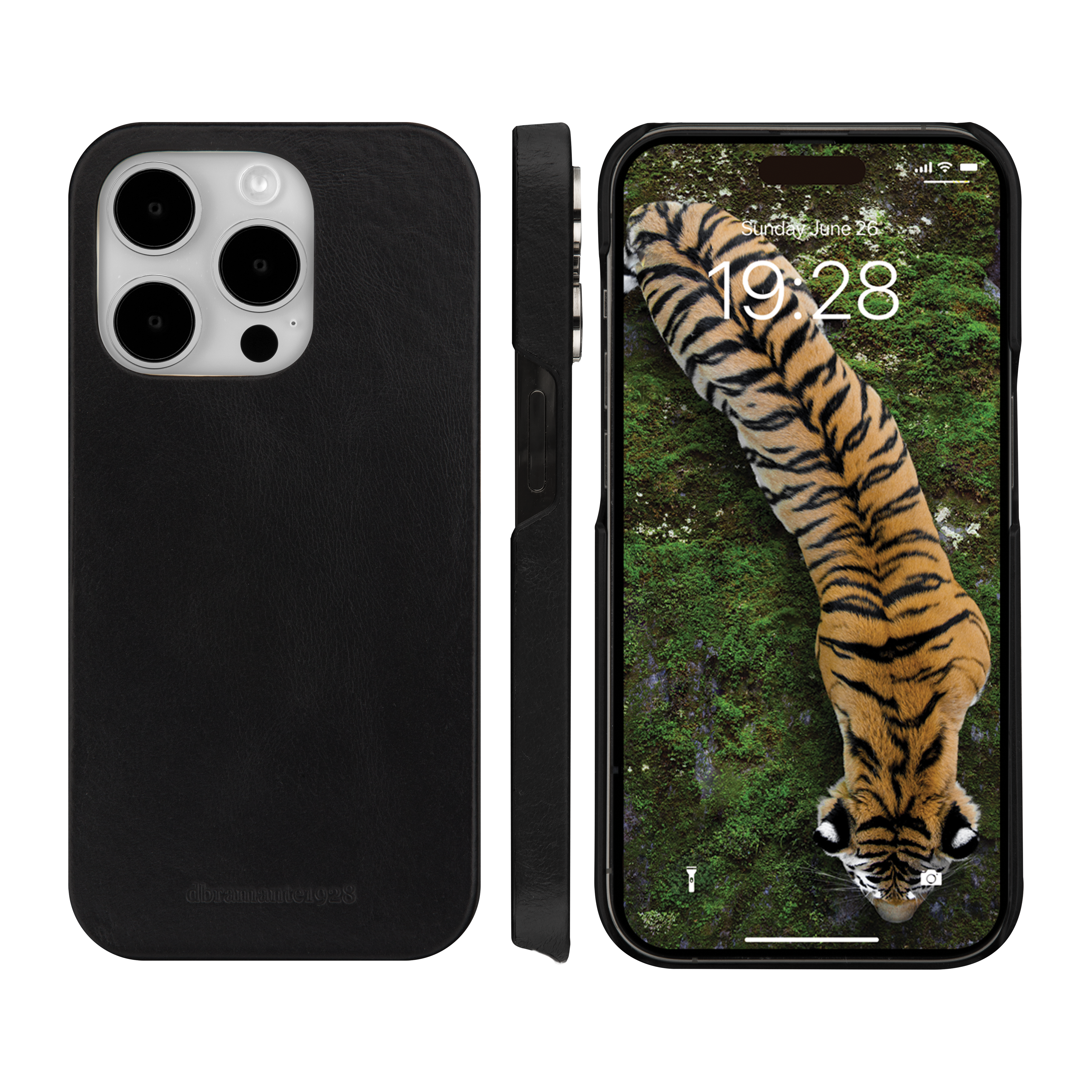iPhone 15 Pro Max 2in1 Wallet Case Echtleder Tasche mit RFID Schutz Lynge (LY67GTBL1866) - Schwarz