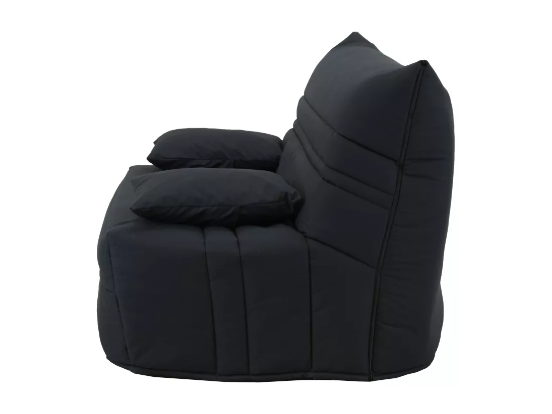 Canapé convertible BZ 100% coton fermeture assistée, 160x200 cm noir CANYON III