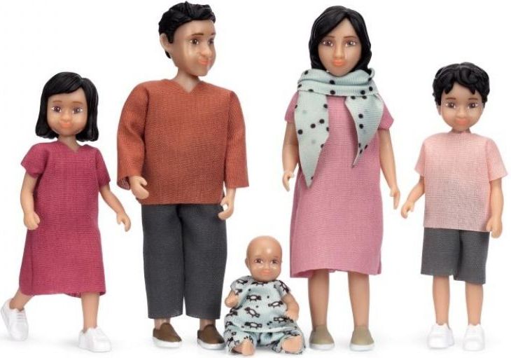 LUNDBY - Jamie Familie - Poppenset - Etnische Poppen voor Poppenhuis - 1:18
