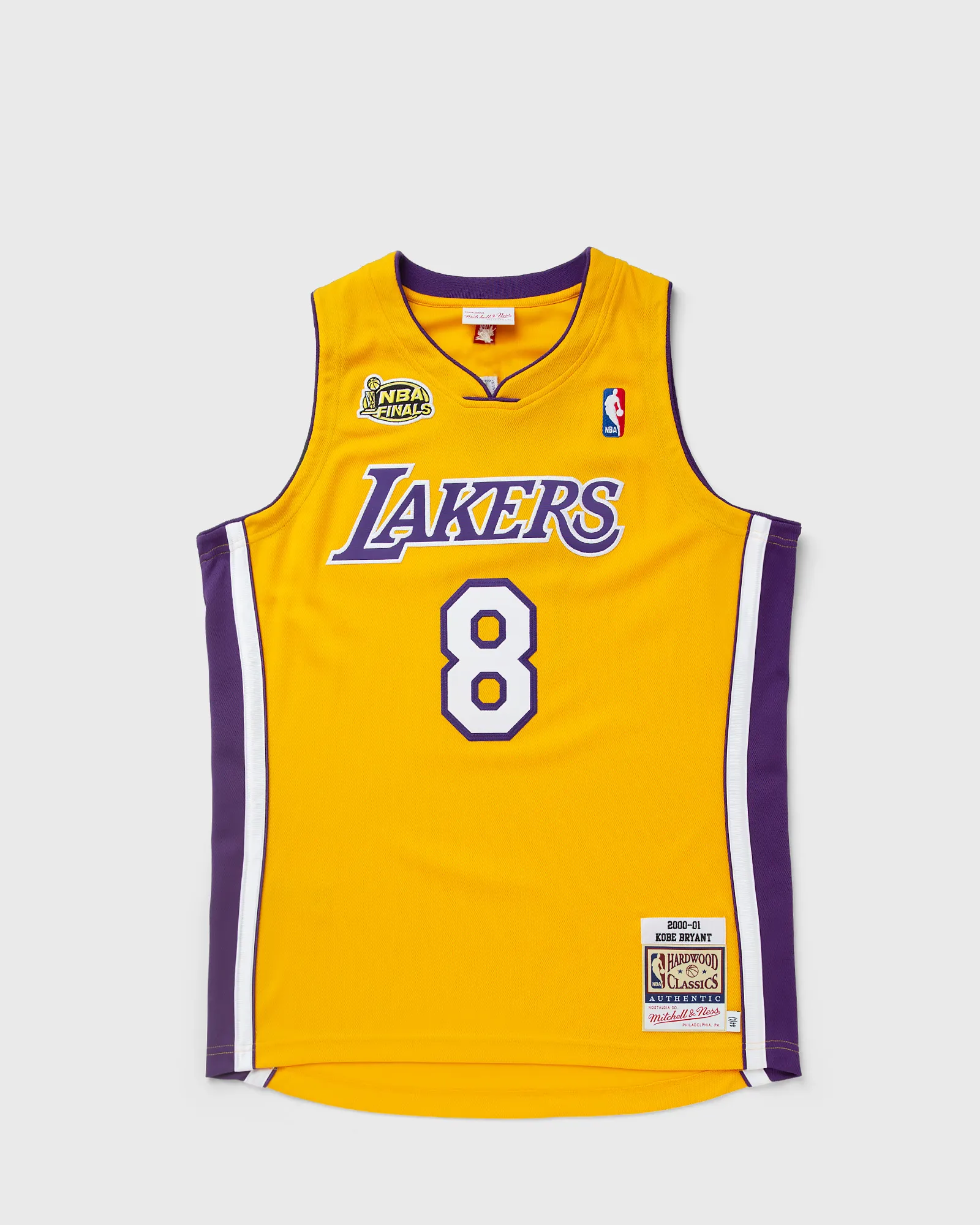 Camisa autêntica da NBA da Mitchell & Ness, Los Angeles Lakers, temporada 2000-01, Kobe Bryant, número 8.