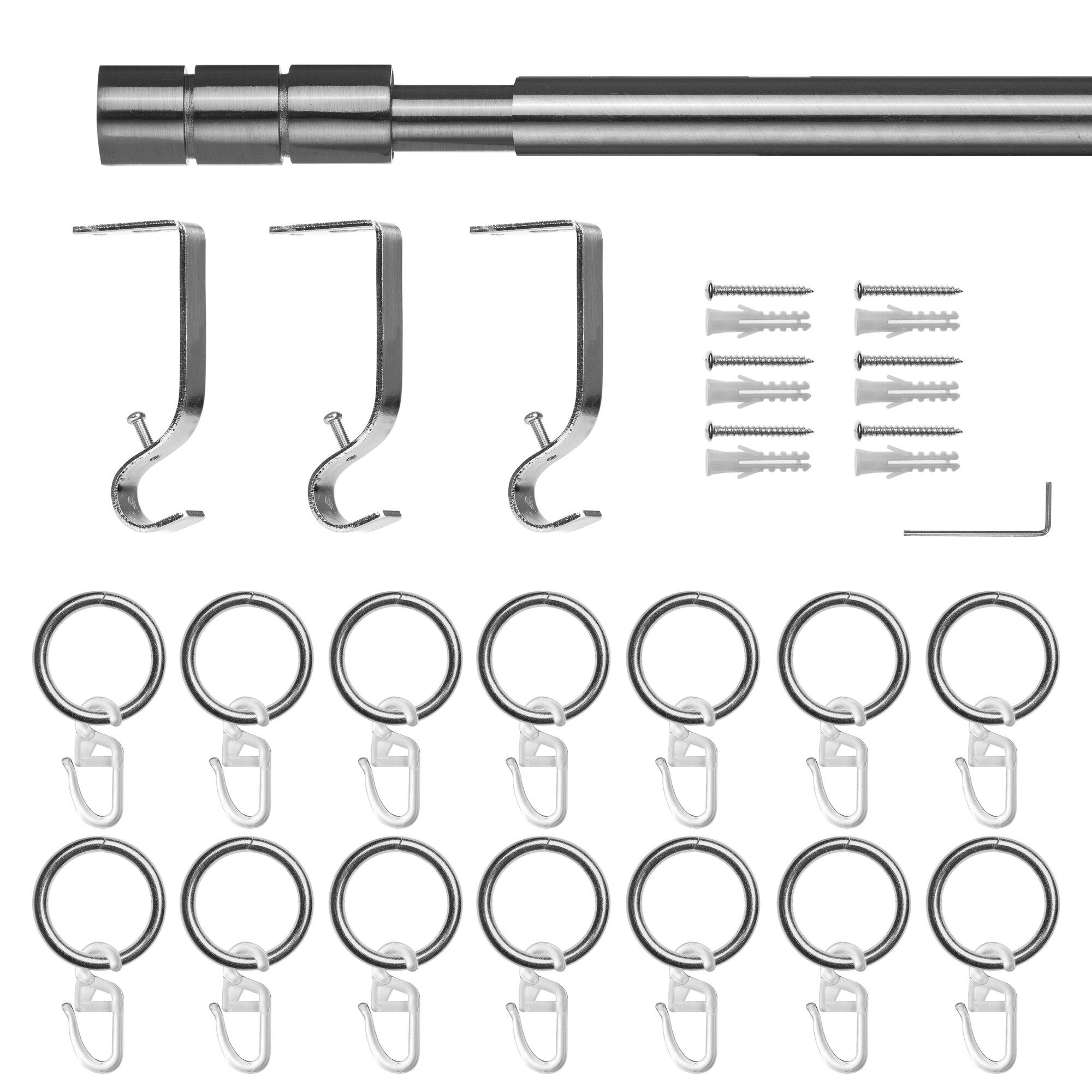 Lichtblick Gardinenstange Zylinder, 20 mm, ausziehbar, 1 läufig 130 - 240 cm