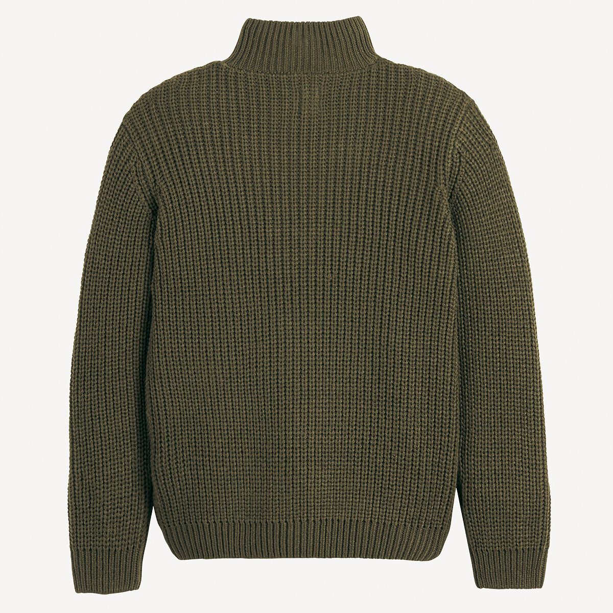 COLEÇÕES LA REDOUTE<br>Suéter com gola alta e zíper, tricô grosso