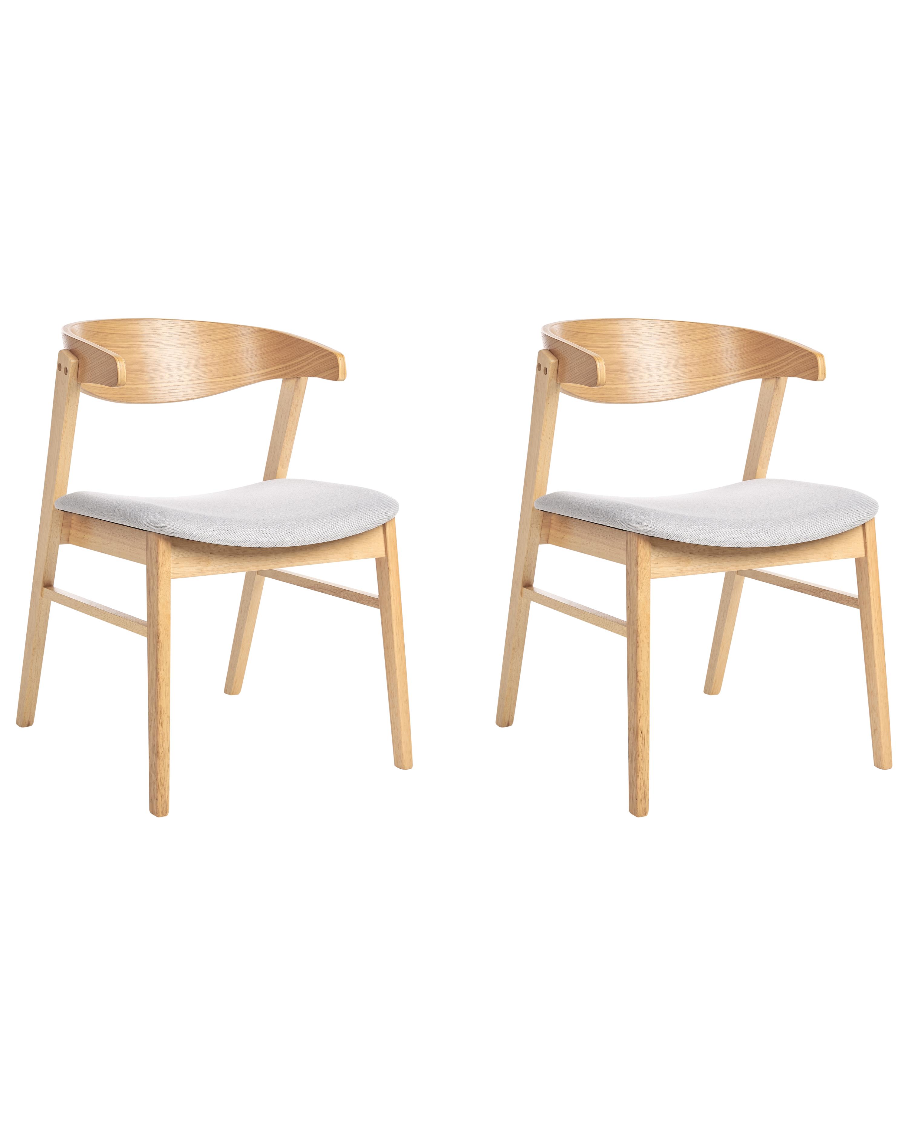 Set van 2 eetkamerstoelen LILLY Hout Lichtbruin/grijs