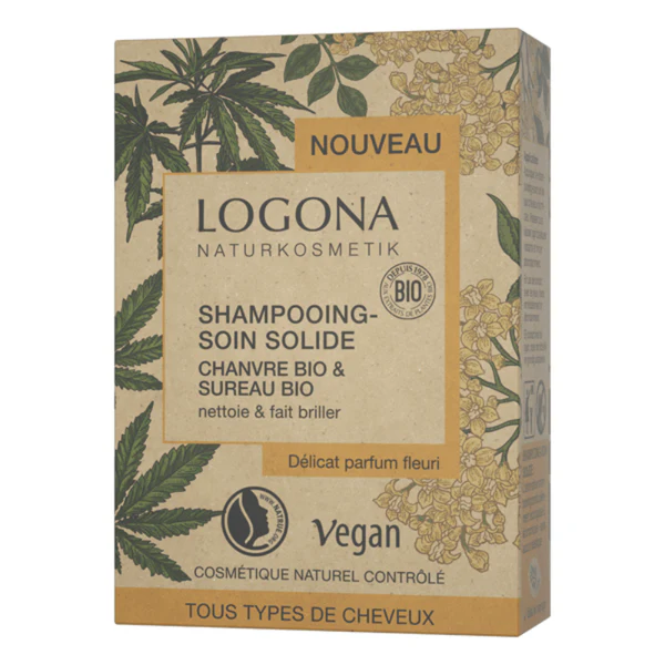 Logona Shampoing Solide au Chanvre - Chanvre et Ortie 60 g