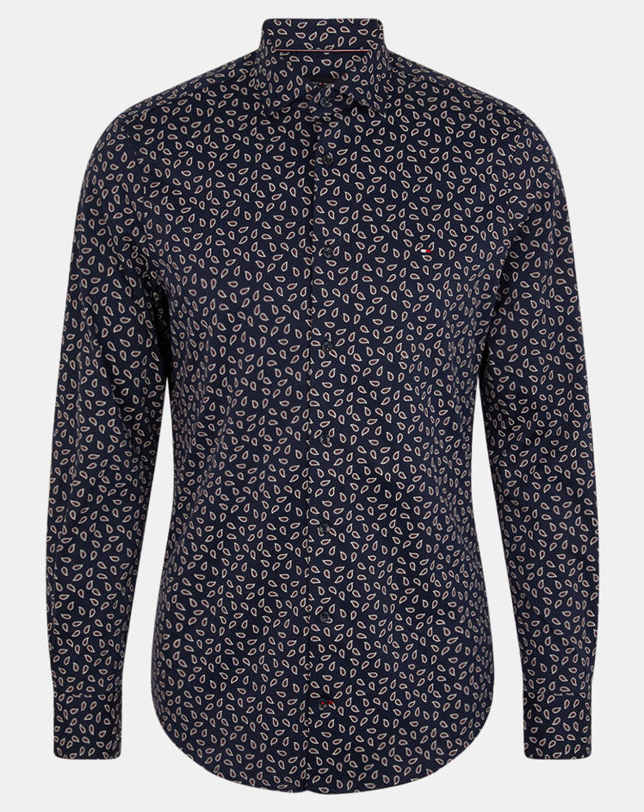 Tommy Hilfiger Chemise slim en Jersey Mini Paisley bleu marine