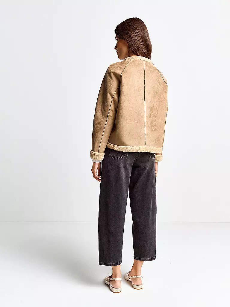 RICH & ROYAL Jacke in Felloptik beige