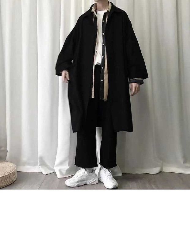 Wewewow - Lange trenchcoat met kraag en effen kleur