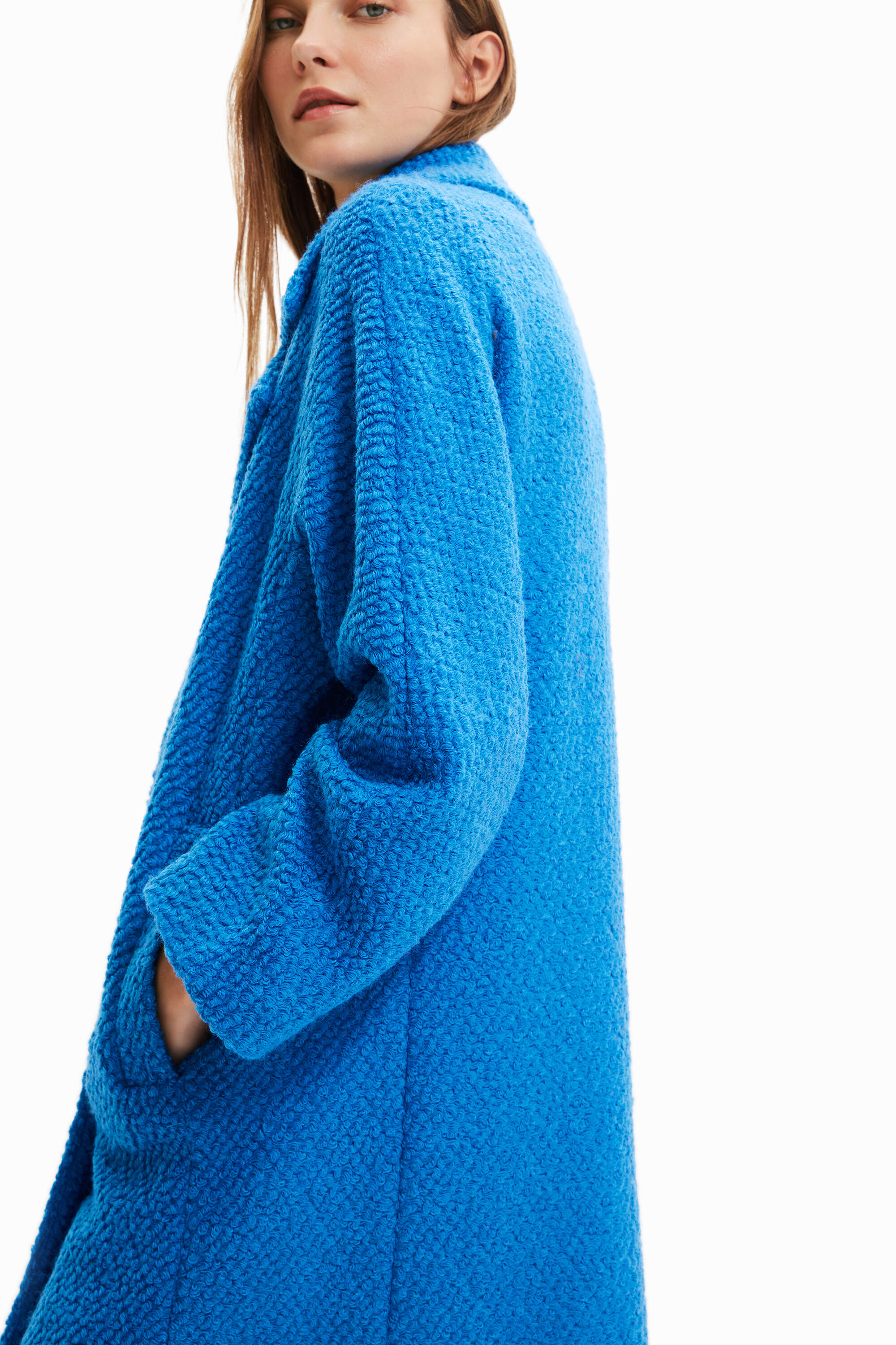 Manteau droit laine