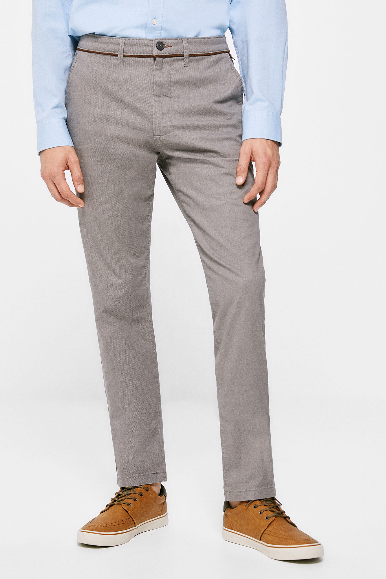 Chino micro print - cinza escuro