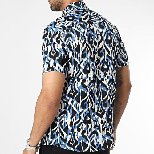 Chemise Manches Courtes Noir Bleu Blanc