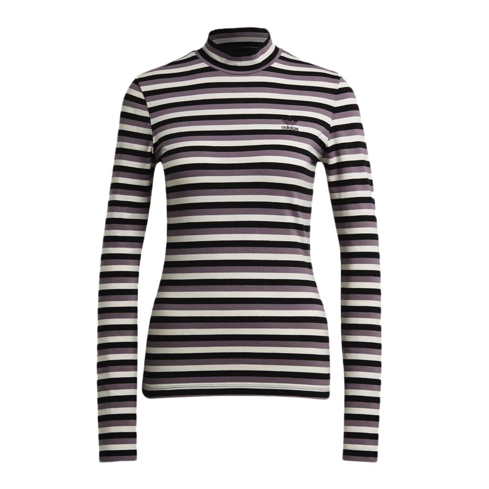 Adidas T-shirt Noir/Mauve/Blanc Femme Adidas Long Sleeve
