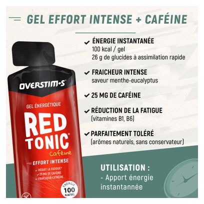 Gel énergétique Overstims Red Tonic Caféine Menthe/Eucalyptus - 34g