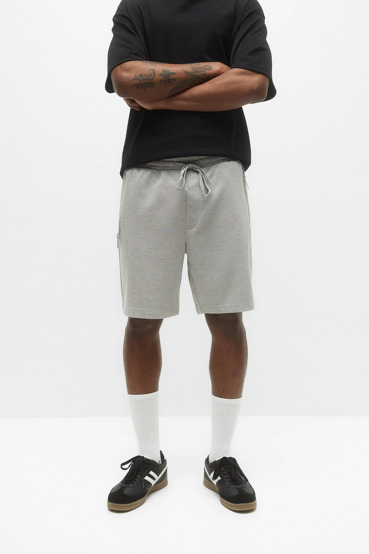 BERMUDA JOGGER TREINO PIQUÉ - VIGORY GREY