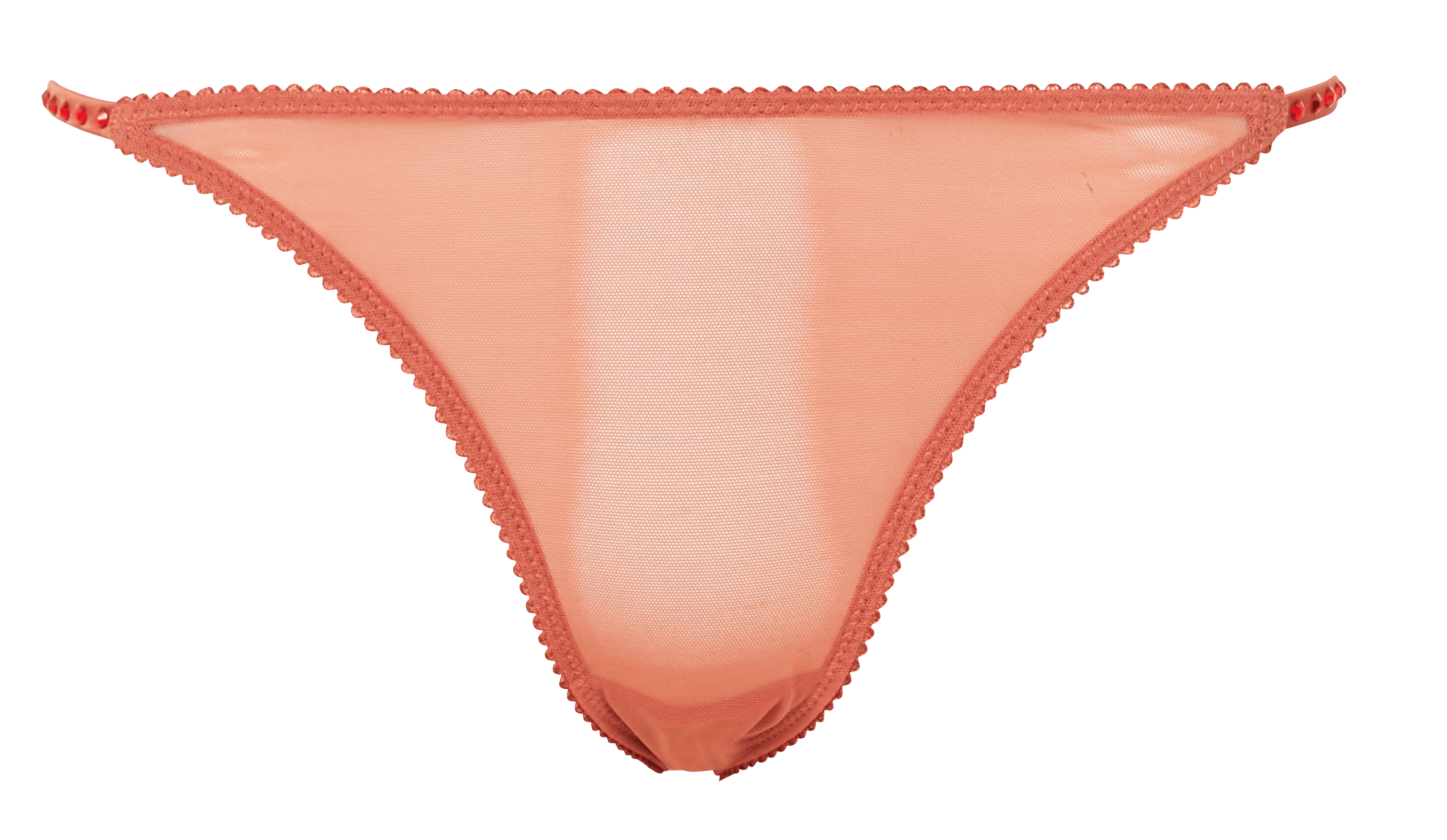 CLIO - Tanga en tissu filet | Rouge