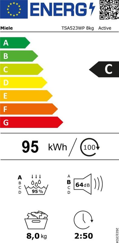 Miele TSA523WP EcoSpeed - Wasdroger - 8 kg - Energiezuinig - Wit