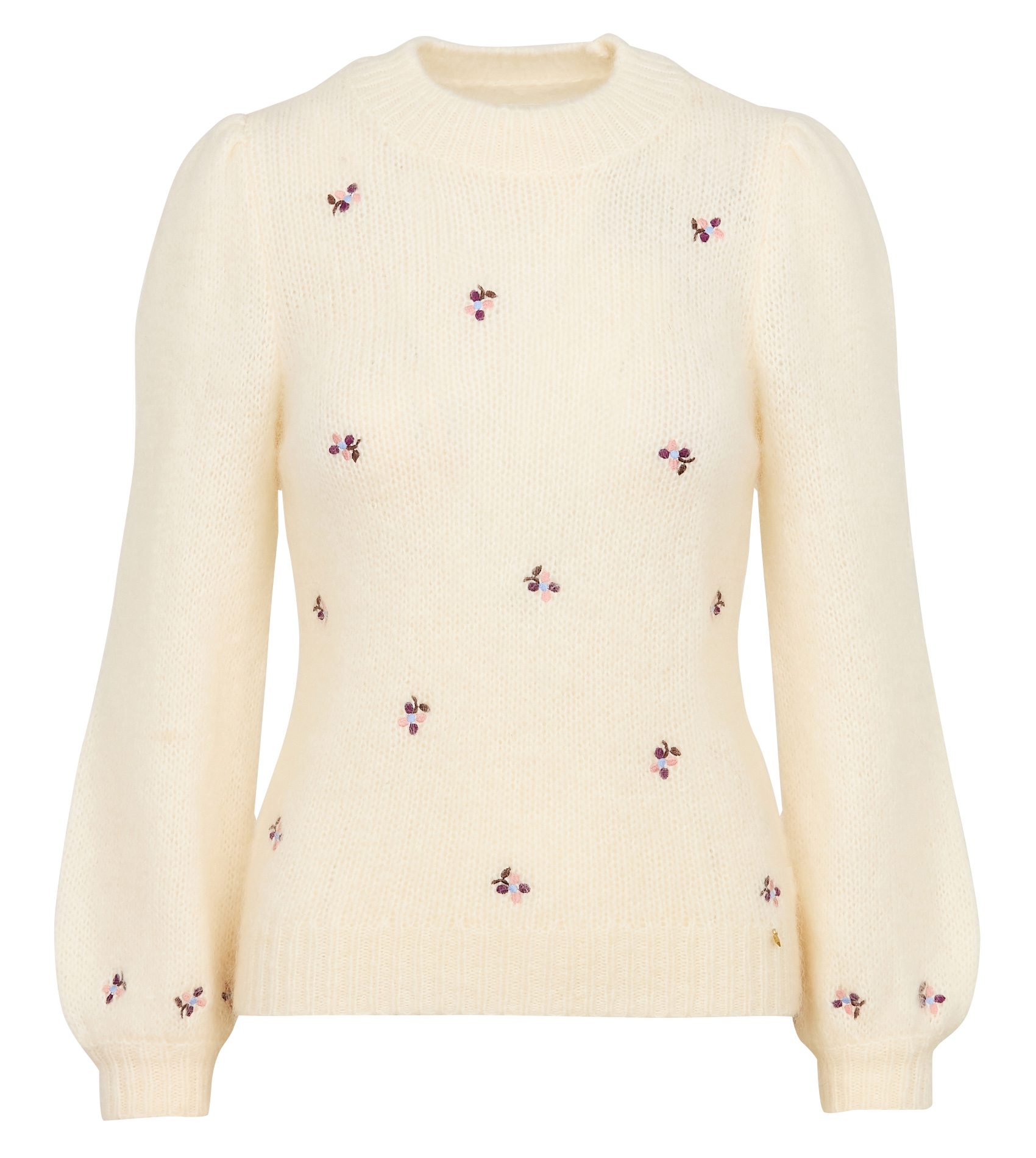 BOUDA - Pull col montant droit en laine mélangée | Beige