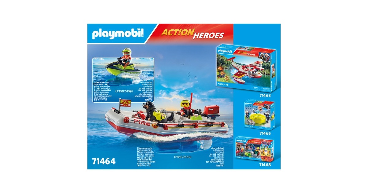 PLAYMOBILCity Action - Brandweerboot met waterscooter Constructiespeelgoed  (71464)