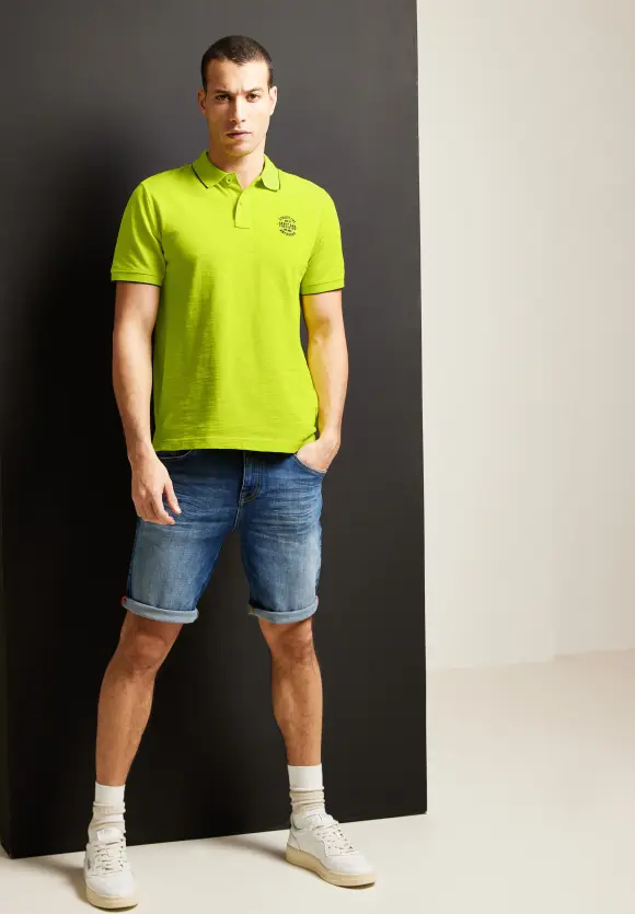 Slub Piqueé Poloshirt - acid yellow