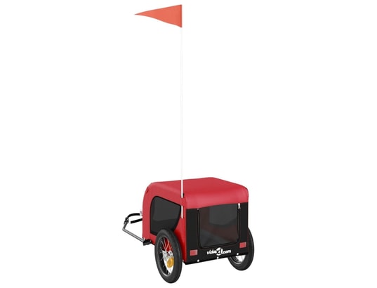 VIDAXL - Remorque de vélo pour chien rouge et noir tissu oxford et fe...