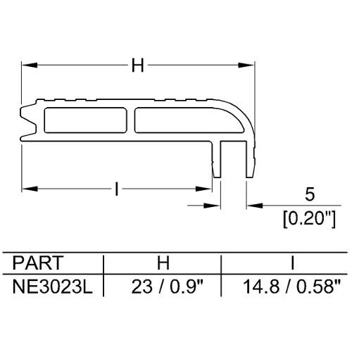 Penn Elcom NE3023LAS dekselprofiel 23mm