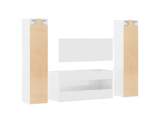 Ensemble de meubles de salle de bain 4 pcs blanc brillant