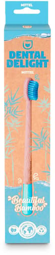 DENTAL DELIGHT Beautiful Bamboo Zahnbürste BLAU/WEISS/SCHWARZ/PINK