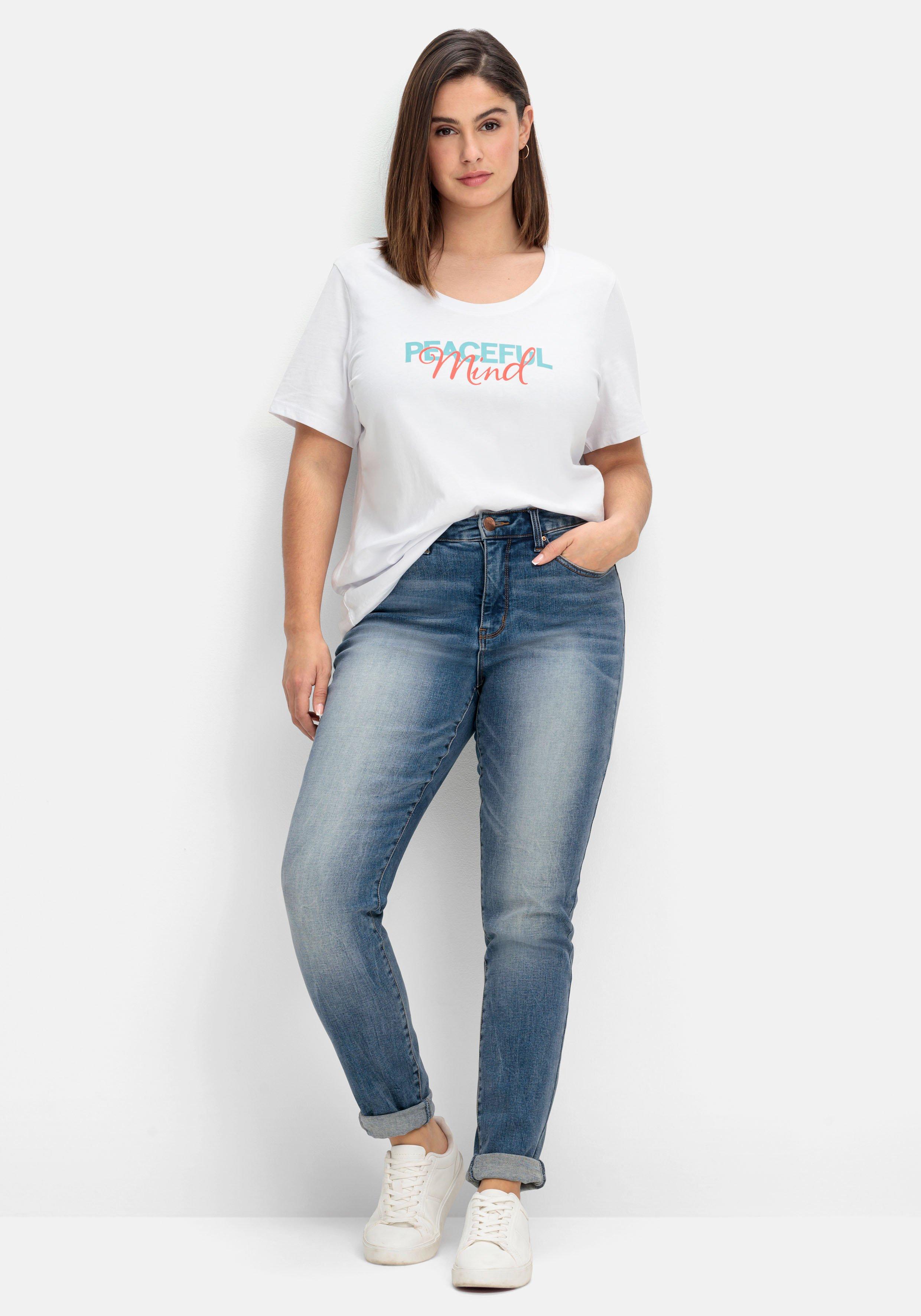 T-Shirt mit Statement-Frontdruck