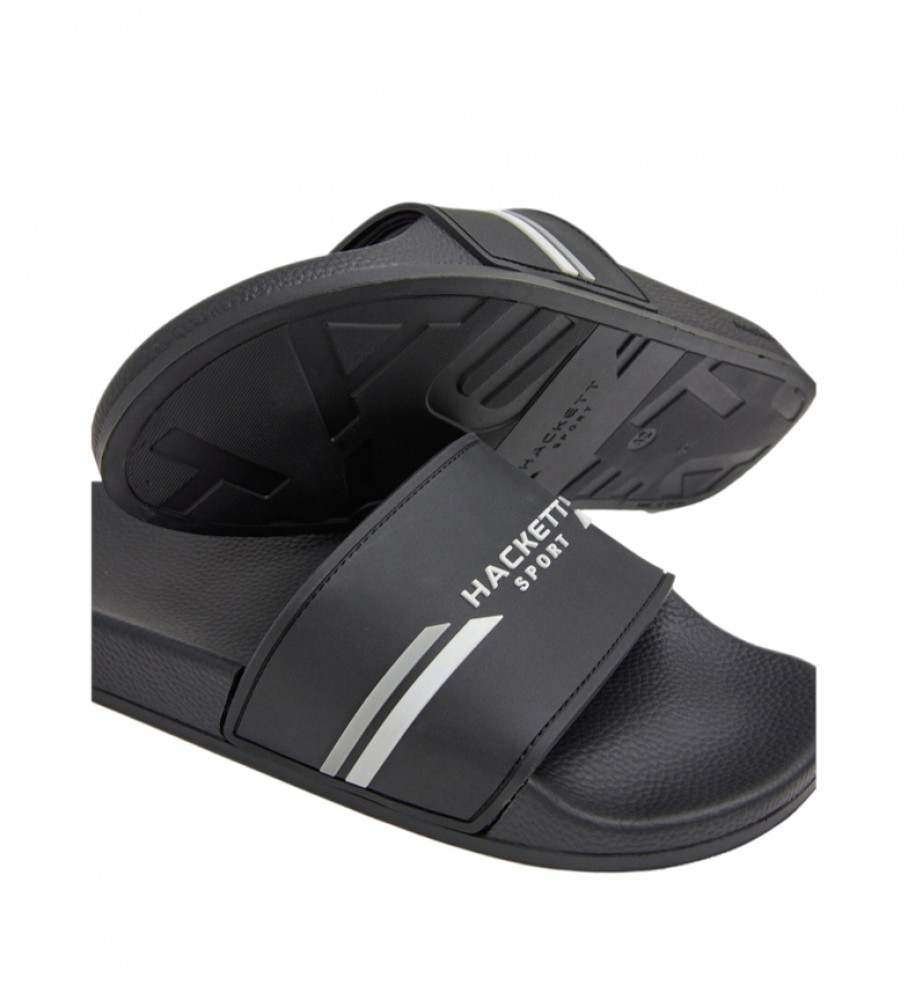Chinelo Hackett com Logo Esportivo, Preto
