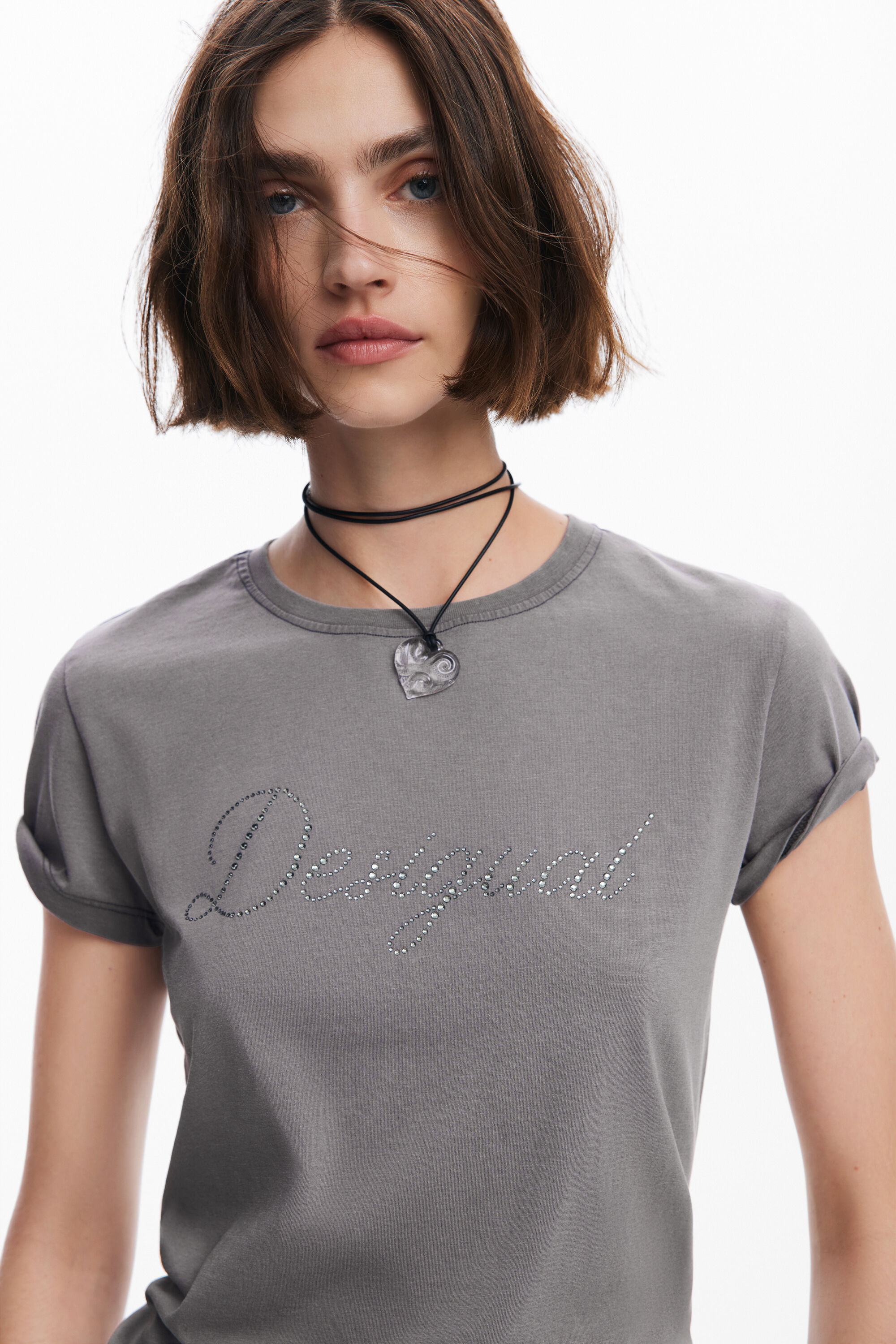 Camiseta slim strass