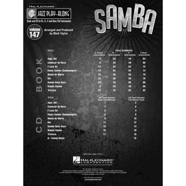 Hal Leonard Jazz Play-Along Samba