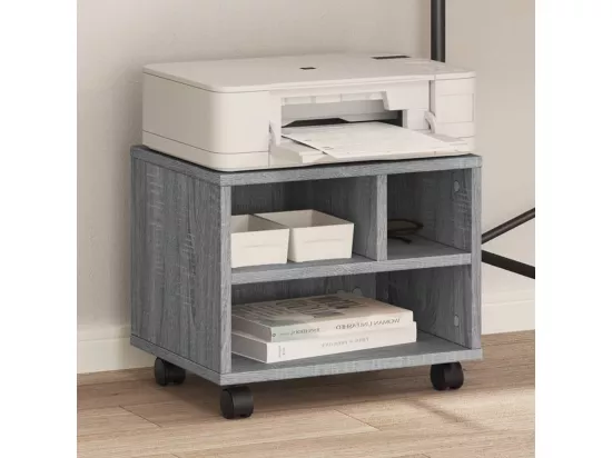 Support d'imprimante avec roulettes sonoma gris 41x32x34,5 cm