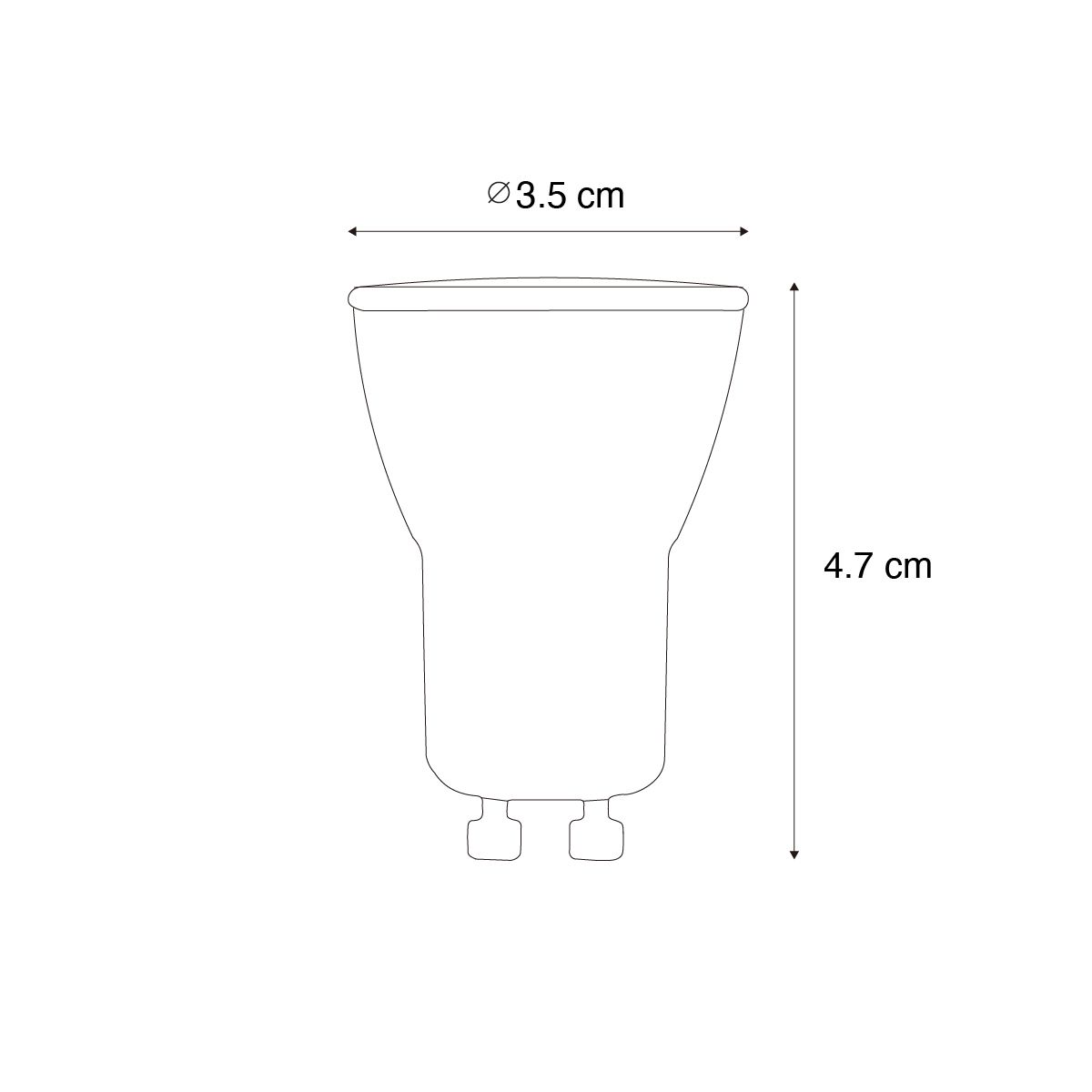 Set van 5 GU10 3-staps dimbaar LED lamp 35mm 4W 220 lm 3000K