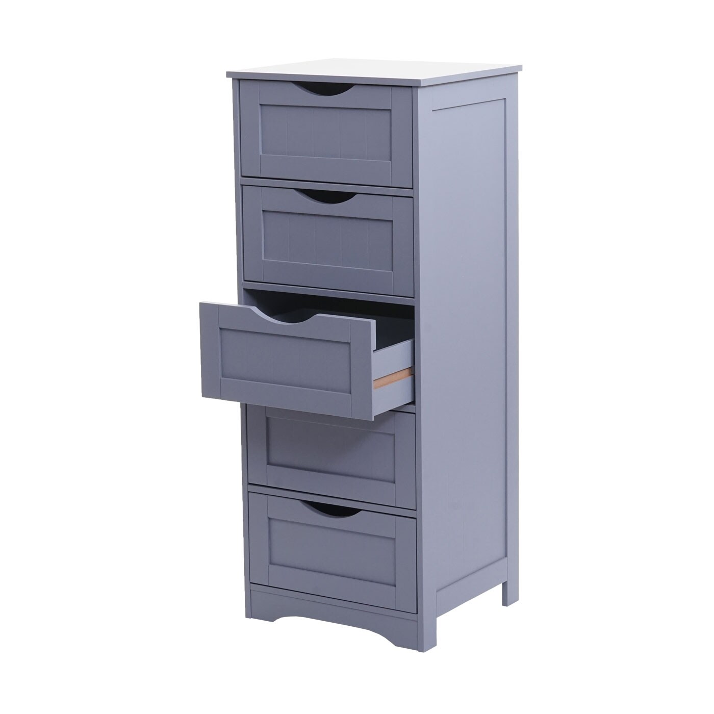 Kommode MCW-B65, Schubladenschrank Schrank, 5 Schubladen 100x40x35cm ~ grau