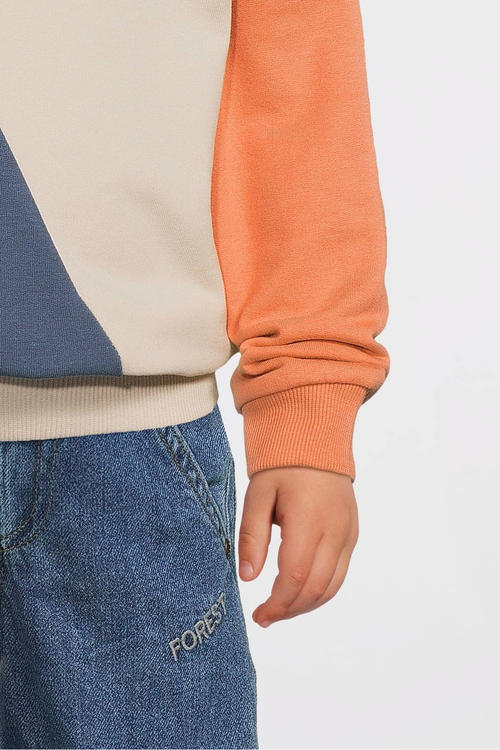 NAME IT sweater NMMOVE blauw/ecru/oranje