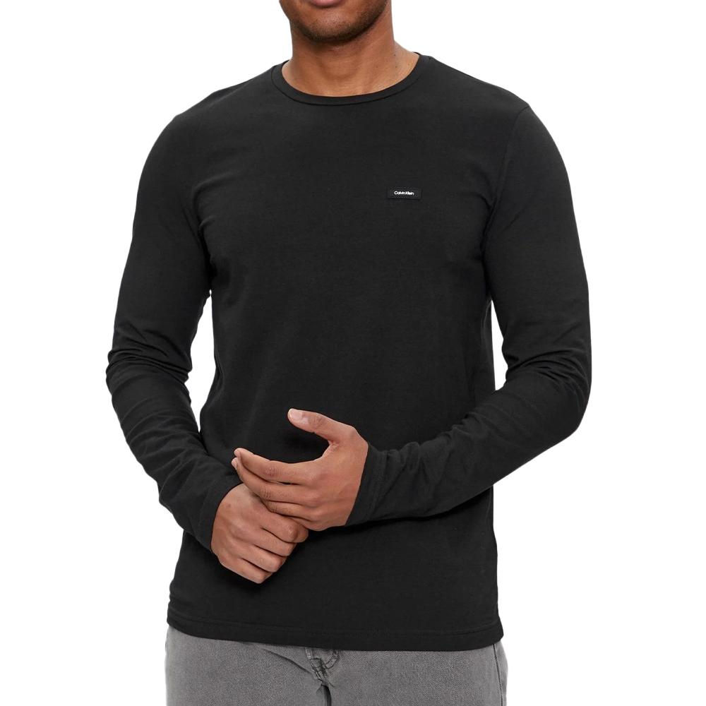 Calvin Klein Jeans T-shirt Manches Longues Noir Homme Calvin Klein Jeans Stretch