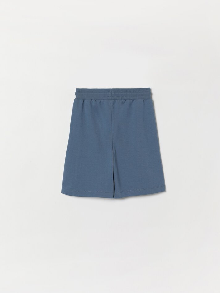 Bermuda jogger com listra lateral - Azul Acinzentado